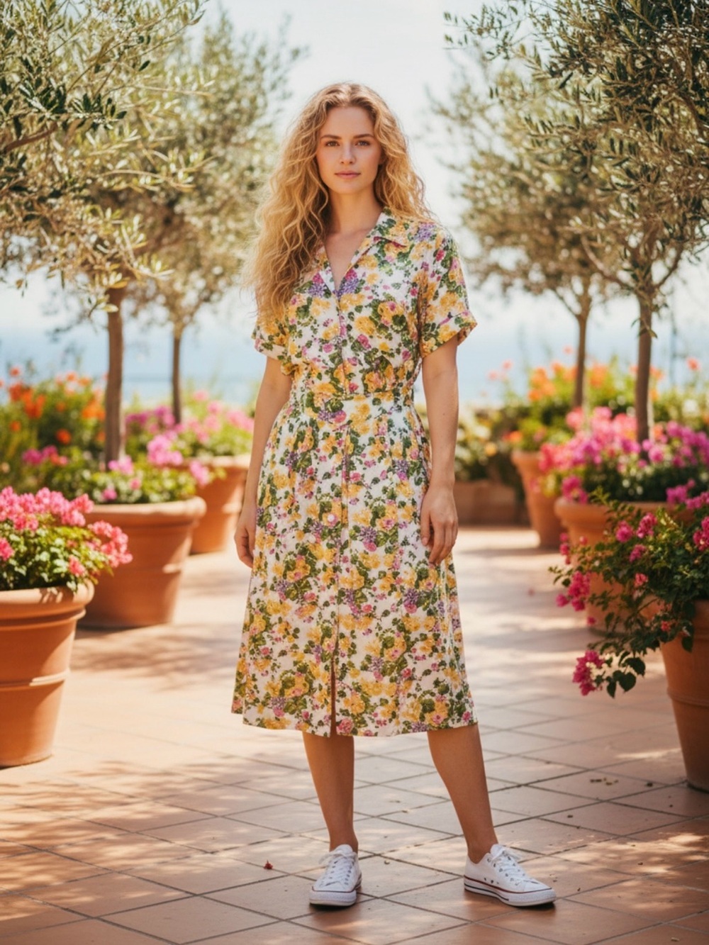 Vintage 80s Partner floral dress